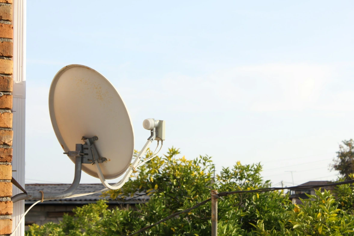 Satellite dish on a building facade